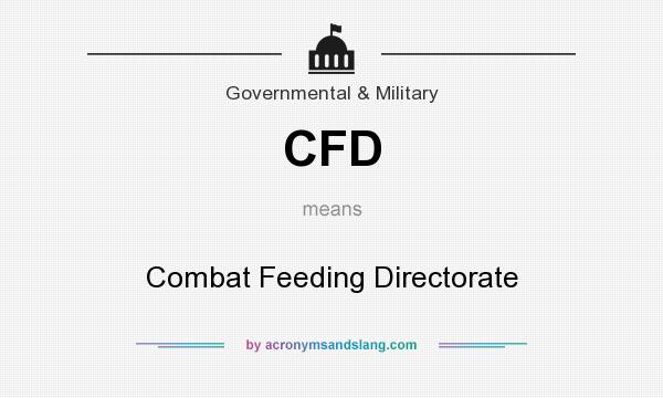 What does CFD mean? It stands for Combat Feeding Directorate