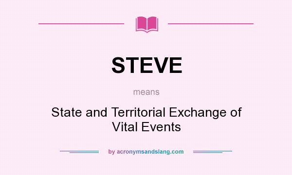 What does STEVE mean? It stands for State and Territorial Exchange of Vital Events