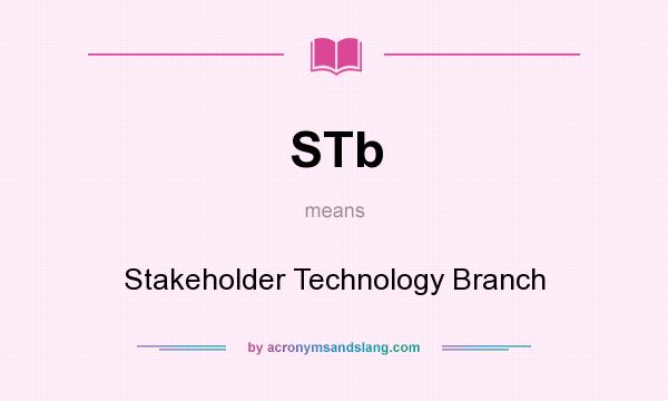 What does STb mean? It stands for Stakeholder Technology Branch