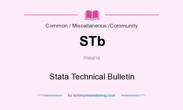 What does STb mean? It stands for Stata Technical Bulletin