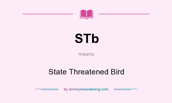 What does STb mean? It stands for State Threatened Bird