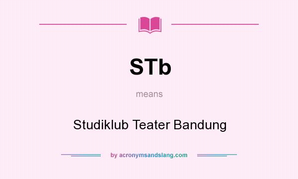 What does STb mean? It stands for Studiklub Teater Bandung