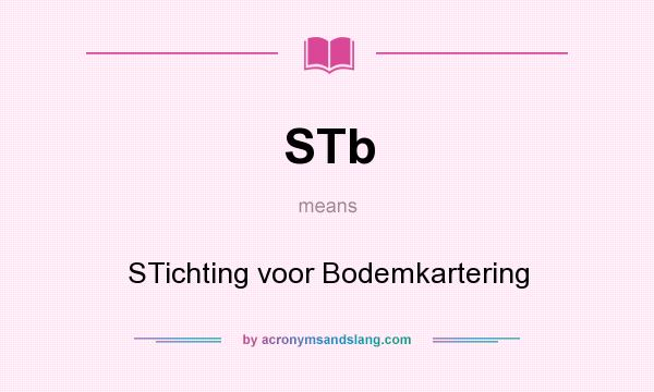 What does STb mean? It stands for STichting voor Bodemkartering