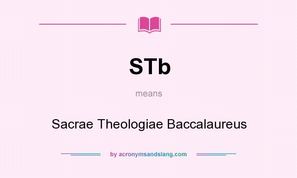What does STb mean? It stands for Sacrae Theologiae Baccalaureus