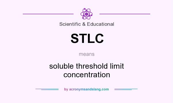 What does STLC mean? It stands for soluble threshold limit concentration