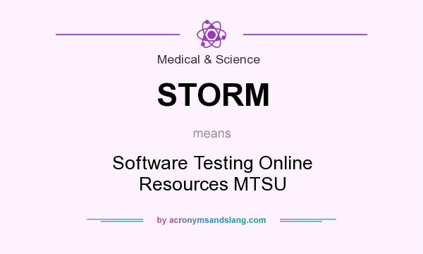 What does STORM mean? It stands for Software Testing Online Resources MTSU