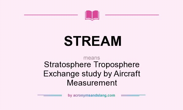What does STREAM mean? It stands for Stratosphere Troposphere Exchange study by Aircraft Measurement