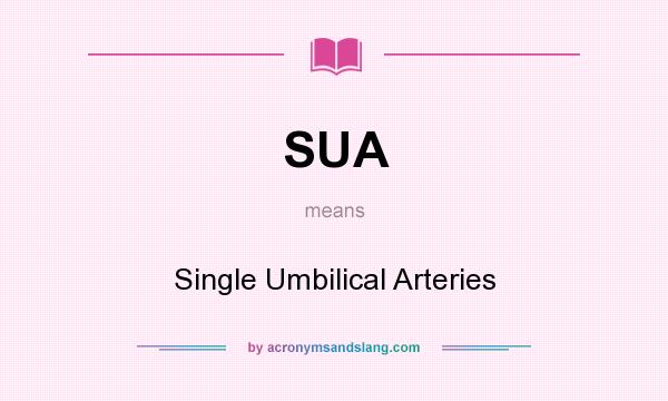 What does SUA mean? It stands for Single Umbilical Arteries