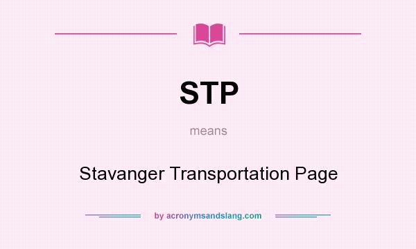 What does STP mean? It stands for Stavanger Transportation Page