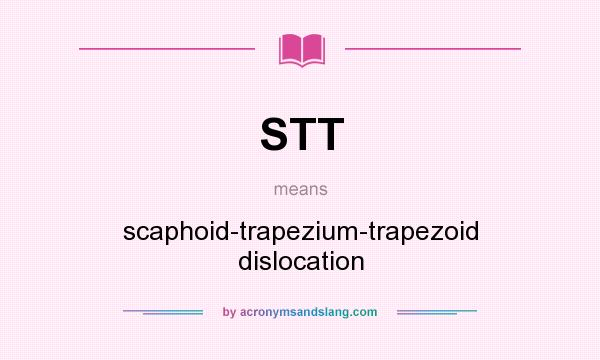 What does STT mean? It stands for scaphoid-trapezium-trapezoid dislocation