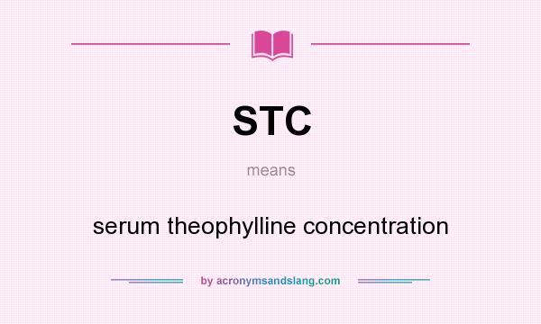 What does STC mean? It stands for serum theophylline concentration