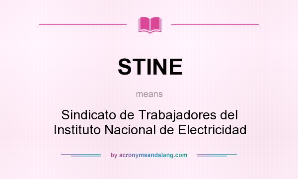 What does STINE mean? It stands for Sindicato de Trabajadores del Instituto Nacional de Electricidad