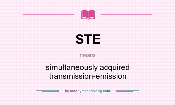 What does STE mean? It stands for simultaneously acquired transmission-emission
