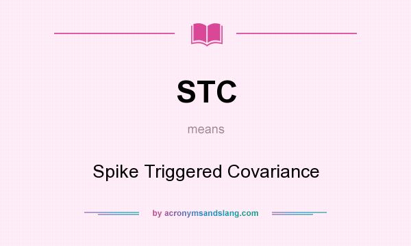 What does STC mean? It stands for Spike Triggered Covariance