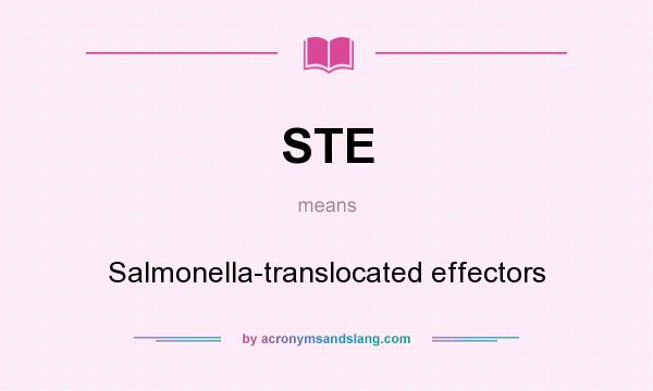 What does STE mean? It stands for Salmonella-translocated effectors