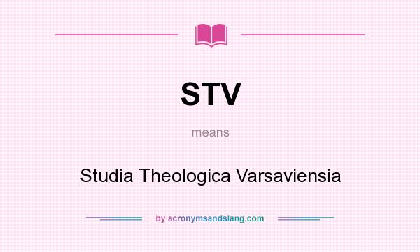 What does STV mean? It stands for Studia Theologica Varsaviensia