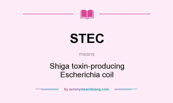 What does STEC mean? It stands for Shiga toxin-producing Escherichia coil