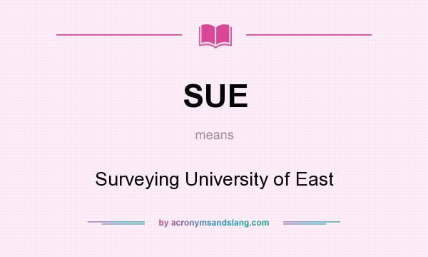 What does SUE mean? It stands for Surveying University of East