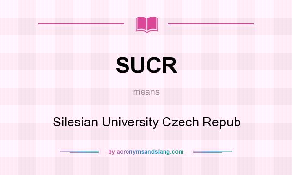 What does SUCR mean? It stands for Silesian University Czech Repub
