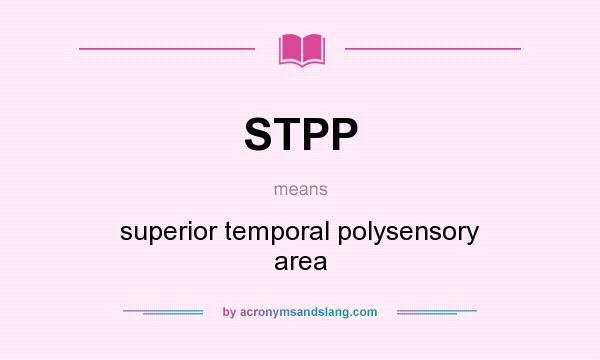 What does STPP mean? It stands for superior temporal polysensory area