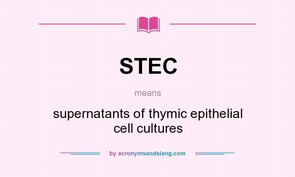 What does STEC mean? It stands for supernatants of thymic epithelial cell cultures