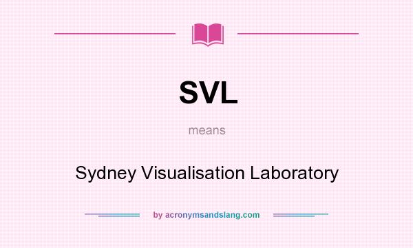 What does SVL mean? It stands for Sydney Visualisation Laboratory