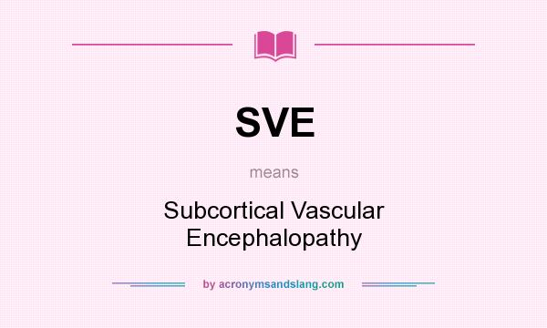 What does SVE mean? It stands for Subcortical Vascular Encephalopathy