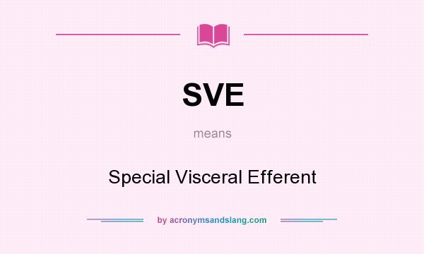What does SVE mean? It stands for Special Visceral Efferent