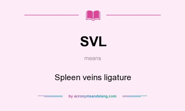 What does SVL mean? It stands for Spleen veins ligature