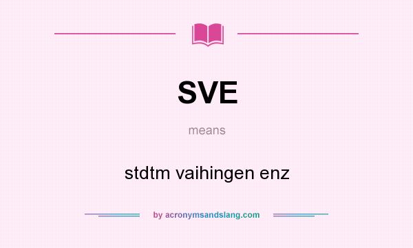 What does SVE mean? It stands for stdtm vaihingen enz