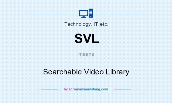 What does SVL mean? It stands for Searchable Video Library