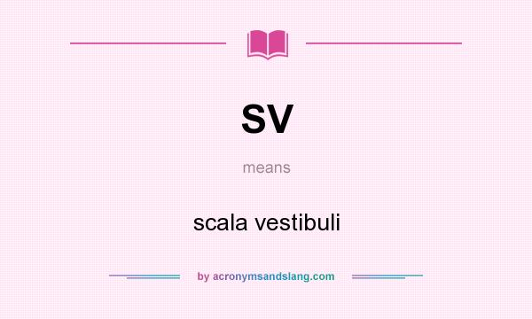 What does SV mean? It stands for scala vestibuli