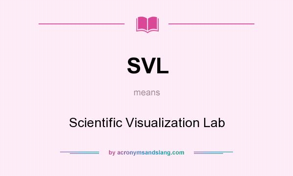 What does SVL mean? It stands for Scientific Visualization Lab