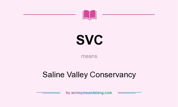 What does SVC mean? It stands for Saline Valley Conservancy