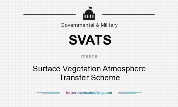 What does SVATS mean? It stands for Surface Vegetation Atmosphere Transfer Scheme
