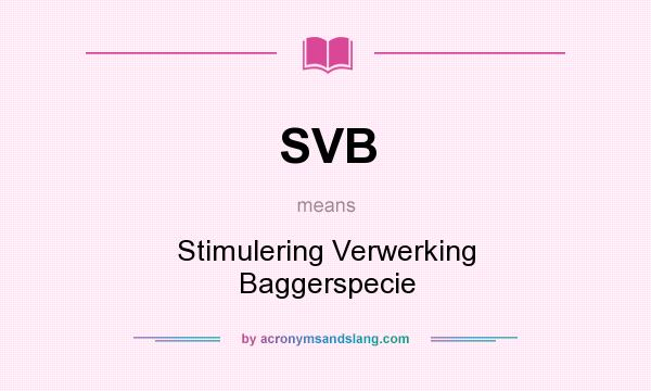 What does SVB mean? It stands for Stimulering Verwerking Baggerspecie