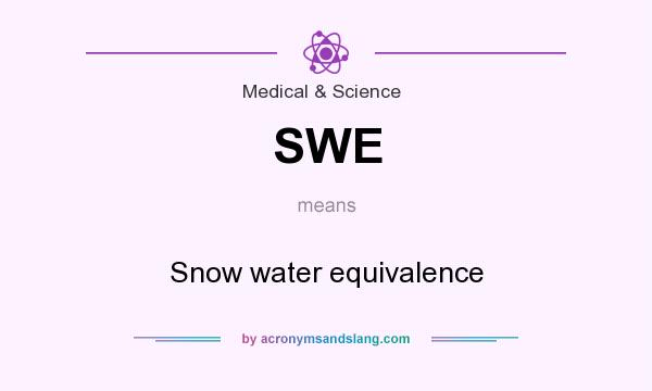 What does SWE mean? It stands for Snow water equivalence