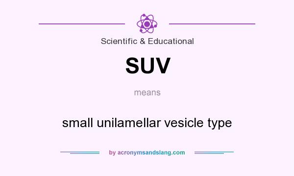 What does SUV mean? It stands for small unilamellar vesicle type