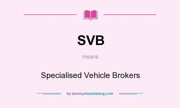 What does SVB mean? It stands for Specialised Vehicle Brokers