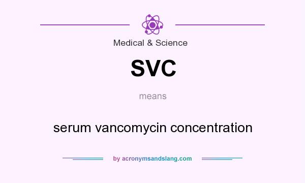 What does SVC mean? It stands for serum vancomycin concentration
