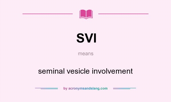 What does SVI mean? It stands for seminal vesicle involvement