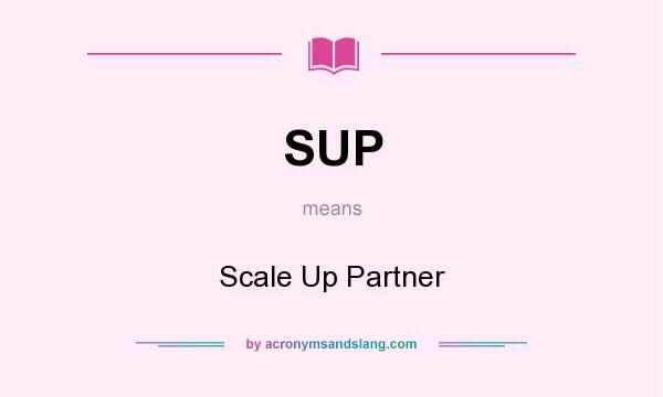 What does SUP mean? It stands for Scale Up Partner