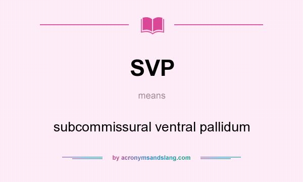 What does SVP mean? It stands for subcommissural ventral pallidum
