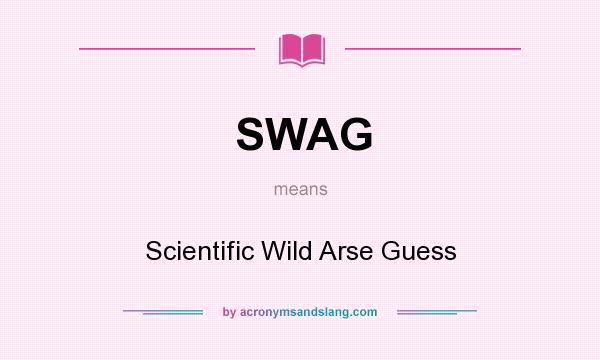 What does SWAG mean? It stands for Scientific Wild Arse Guess