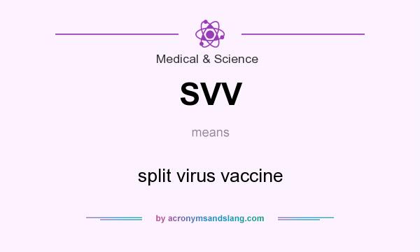 What does SVV mean? It stands for split virus vaccine