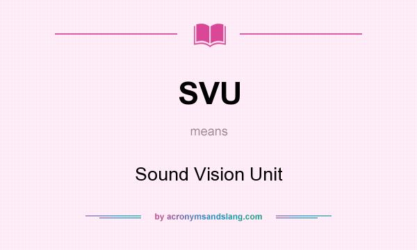 What does SVU mean? It stands for Sound Vision Unit