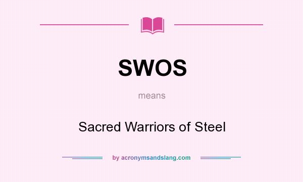 What does SWOS mean? It stands for Sacred Warriors of Steel