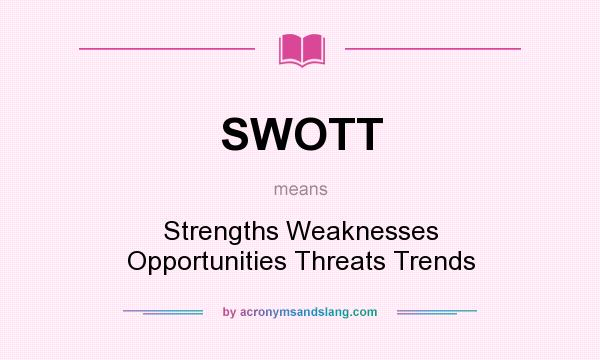 What does SWOTT mean? It stands for Strengths Weaknesses Opportunities Threats Trends