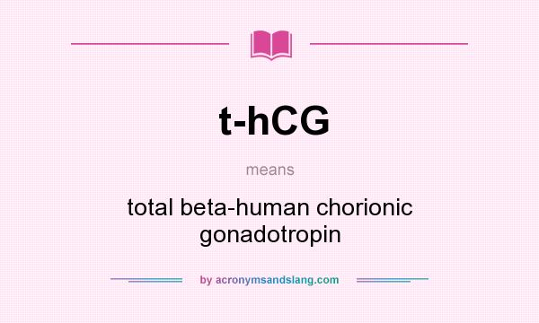 What does t-hCG mean? It stands for total beta-human chorionic gonadotropin