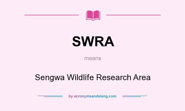 What does SWRA mean? It stands for Sengwa Wildlife Research Area